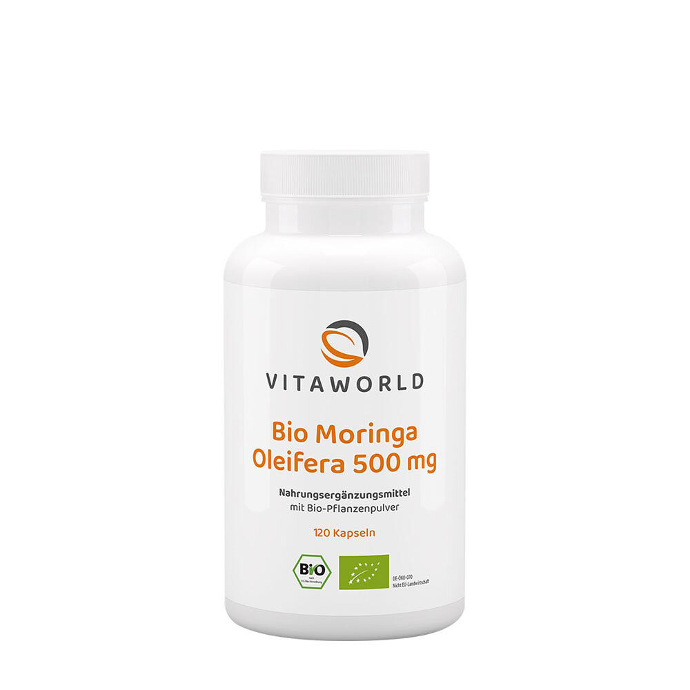 Vitaworld Moringa Oleifera 500 mg økologisk (120 kapsler)