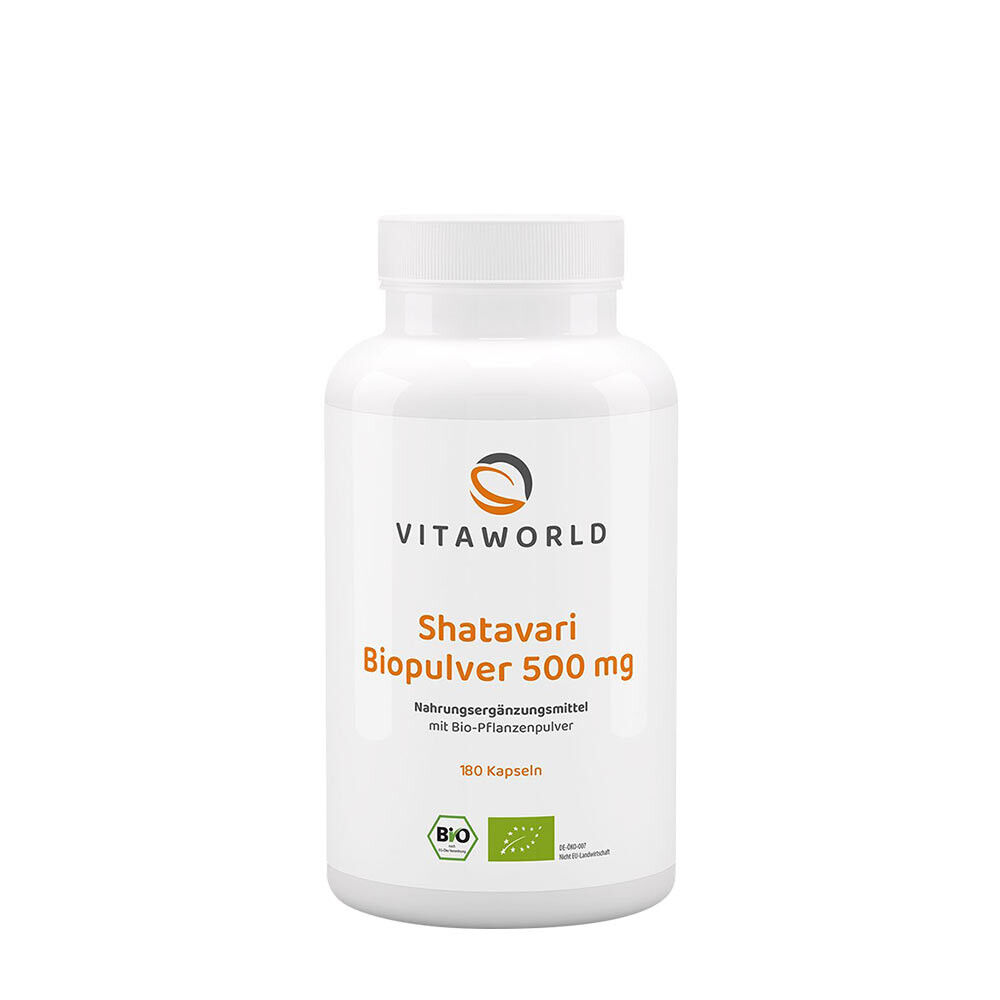 Vitaworld Shatavari 500 mg ecológico (180 cápsulas) - Viking Supplements